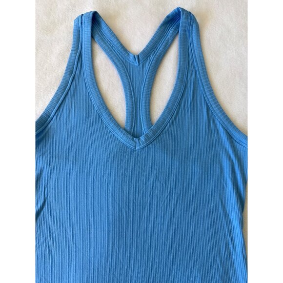 Athleta Perfect Rib Tank Racerback size SMALL Cornflower Blue - Picture 3 of 5